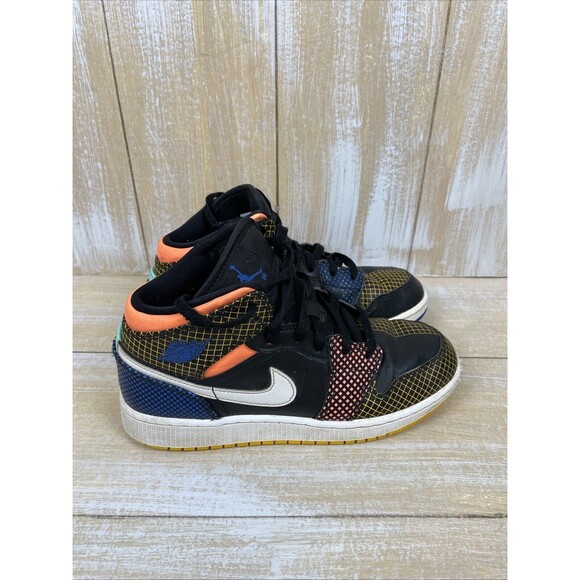 Nike Air Jordan 1 GS Mid MMD Multi-Color Grid DC4092-001 Size 5.5Y - Picture 3 of 10